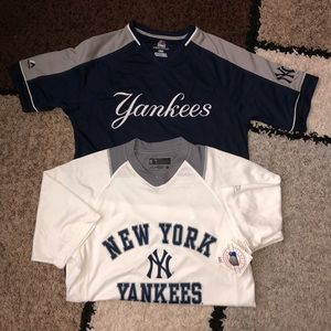 2 Authentic Apparel Yankees Shirts